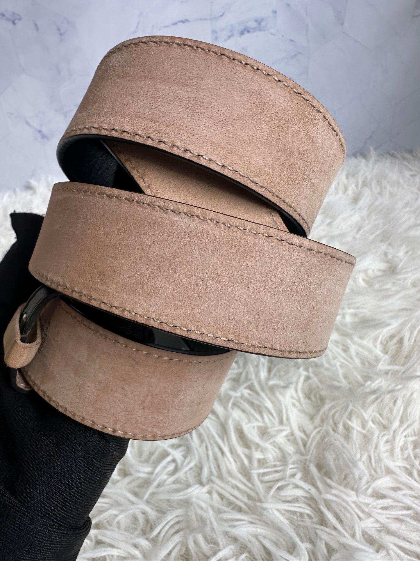 Gucci Crystal Embellished Interlocking G Buckle Belt size 85