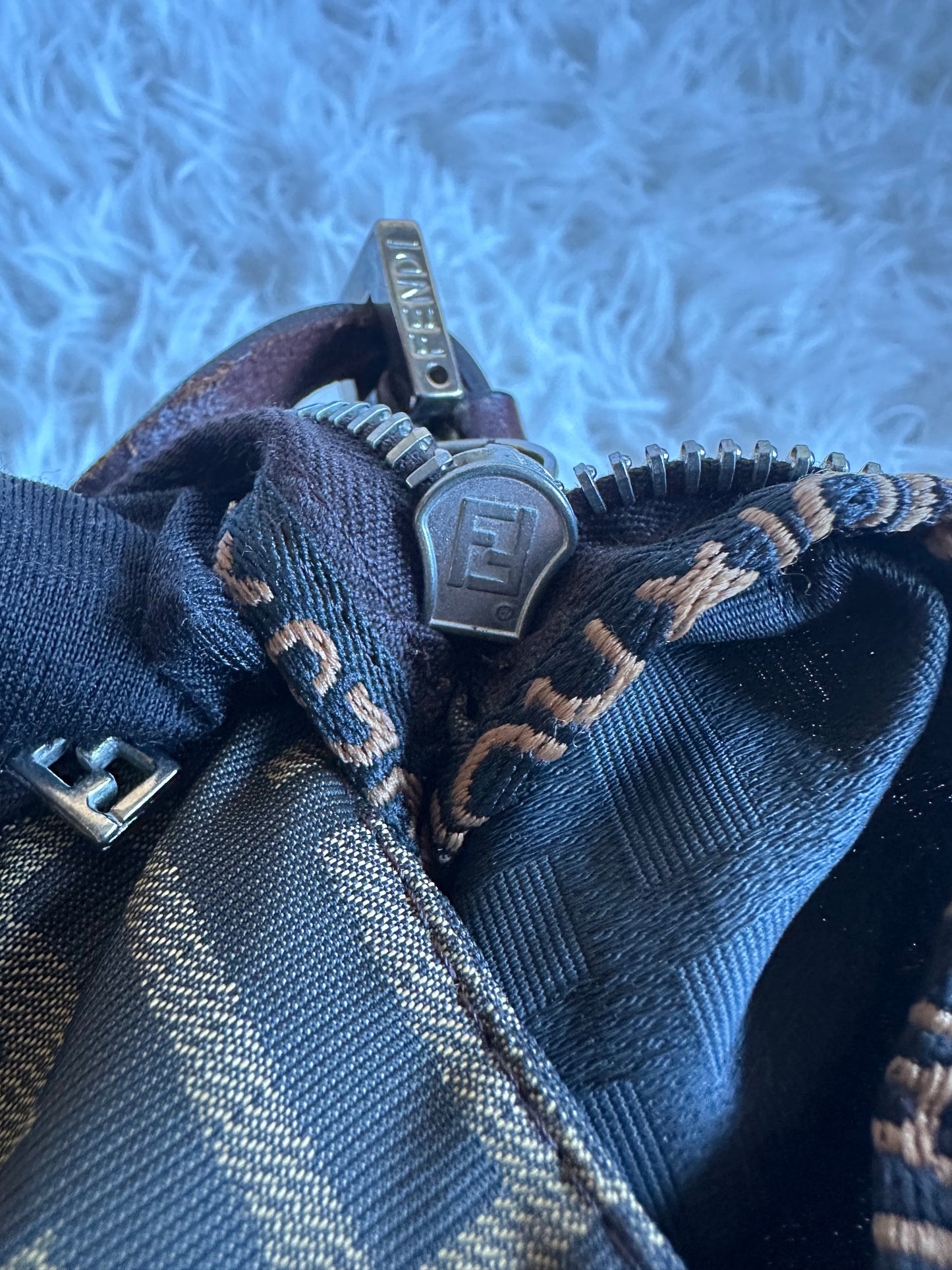 Fendi Zucca Vintage Baguette Shoulder Bag