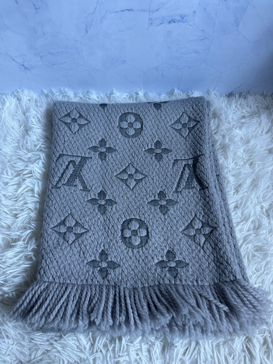 Louis Vuitton Logomania Wool Scarf - Light Grey
