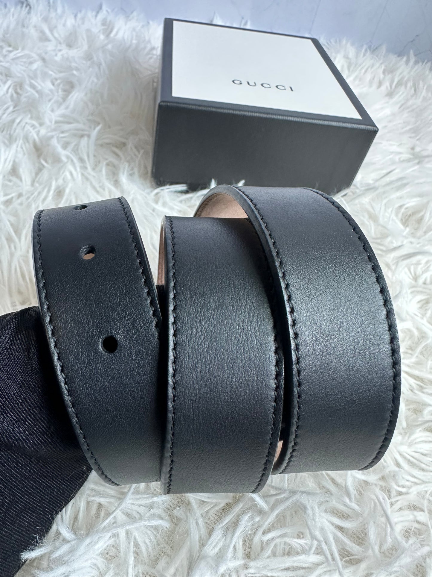 Gucci Crystal Embellished Interlocking G Buckle Belt size 85