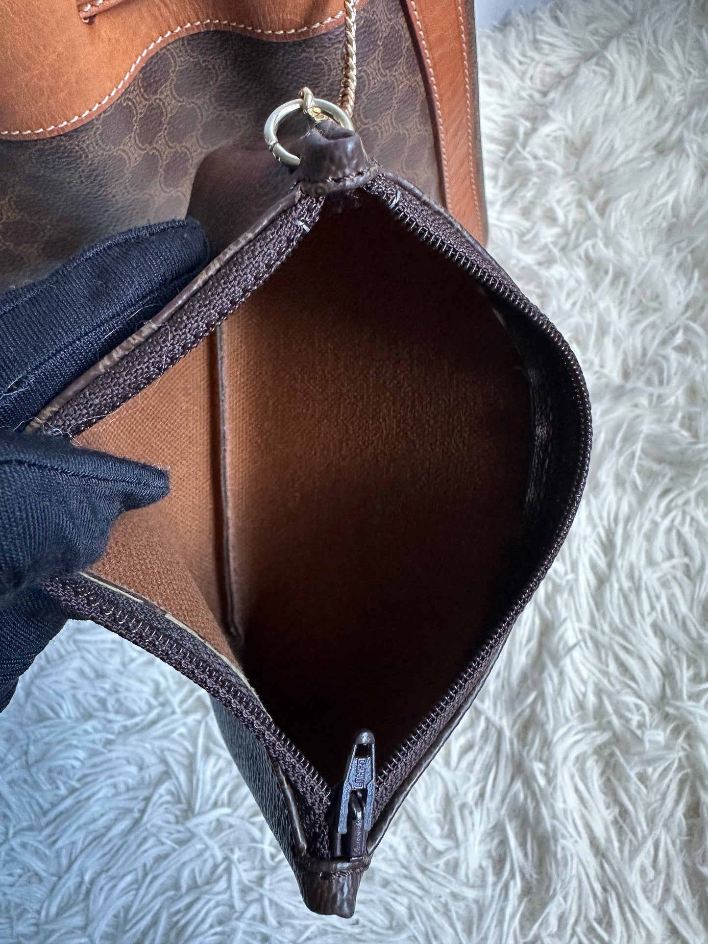 Celine Vintage Macadam Bucket Bag with pouch