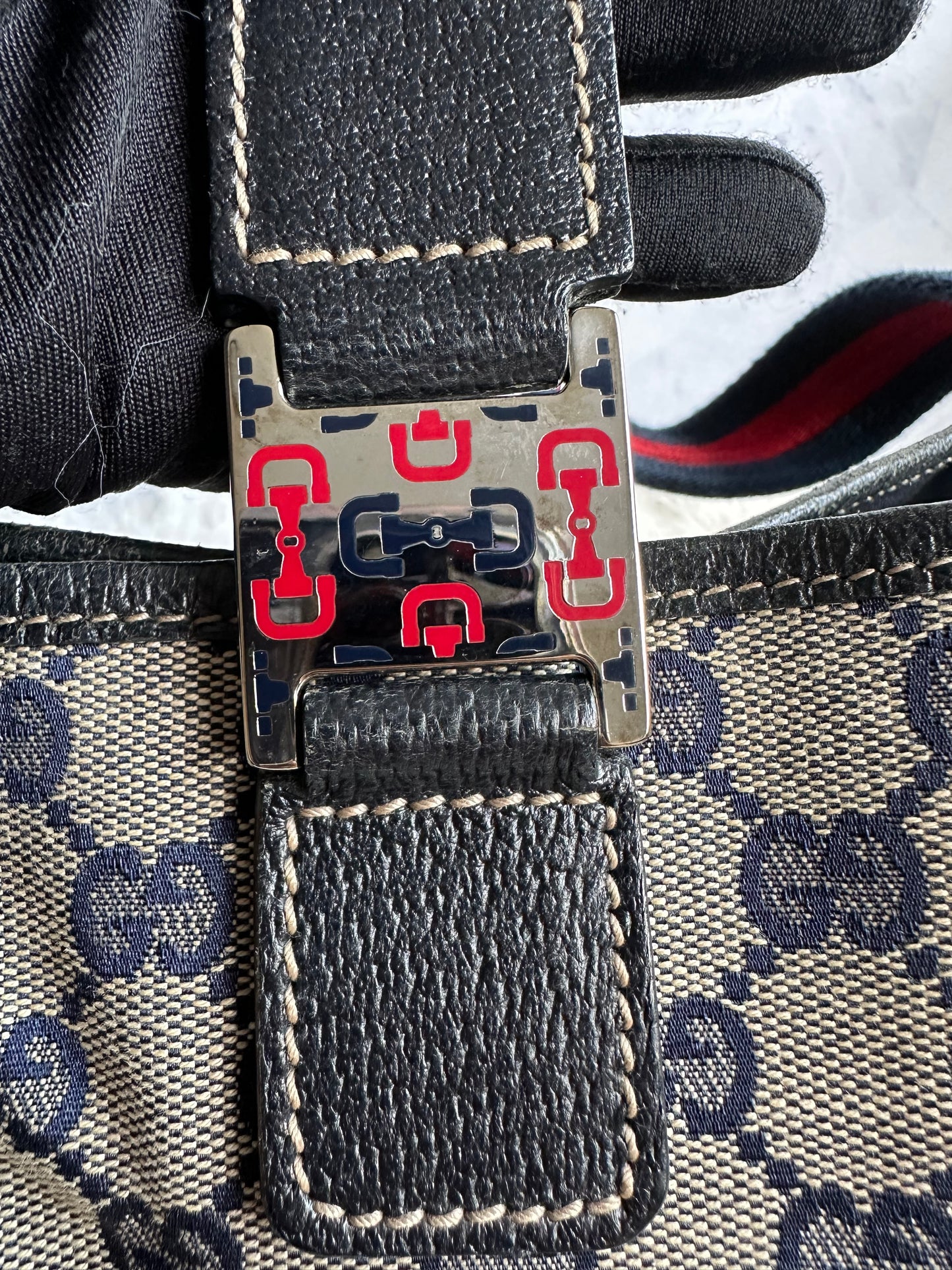 Gucci Vintage GG Canvas Web Tote