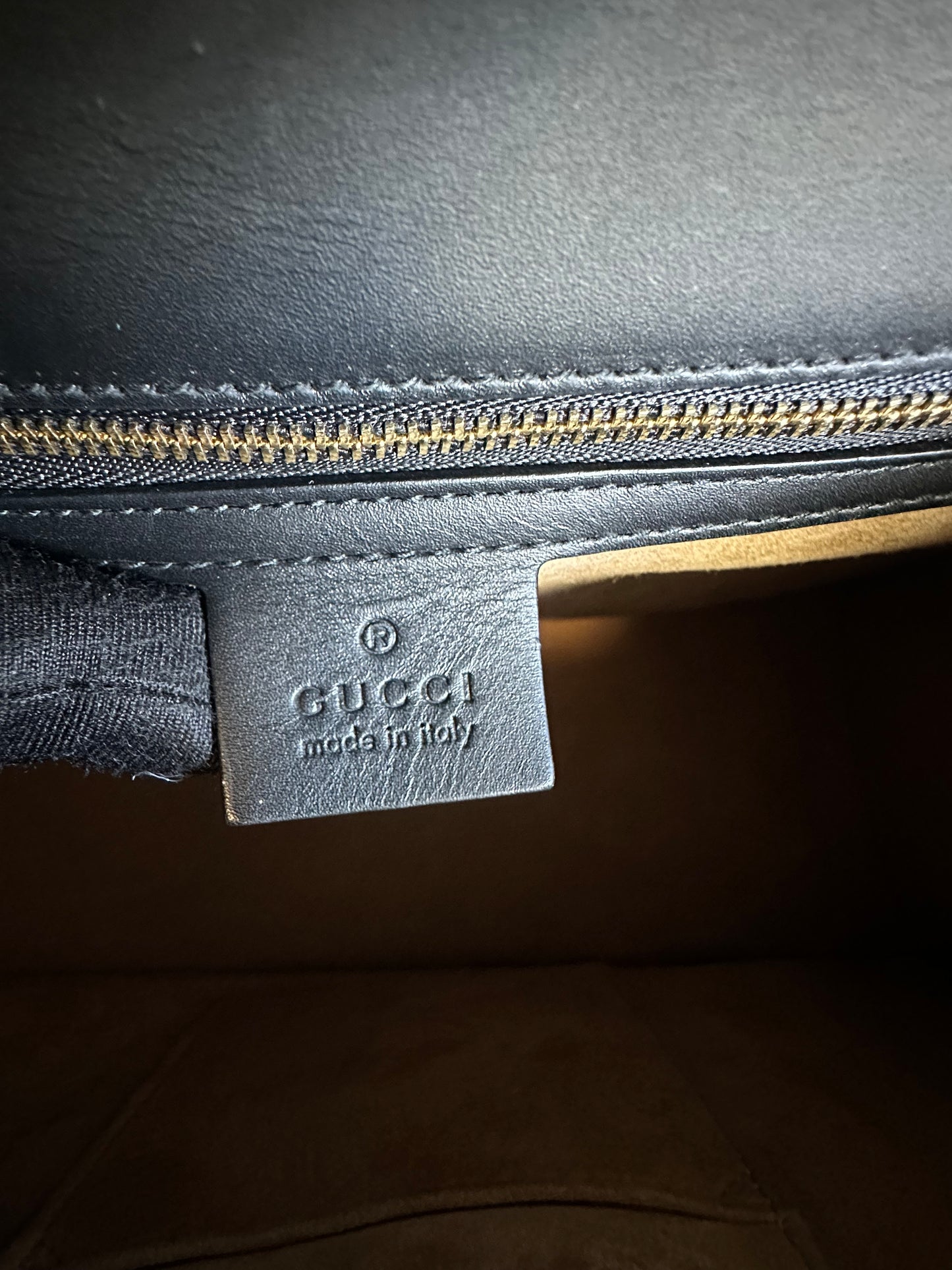 Gucci Sylvie Top Handle Black Leather