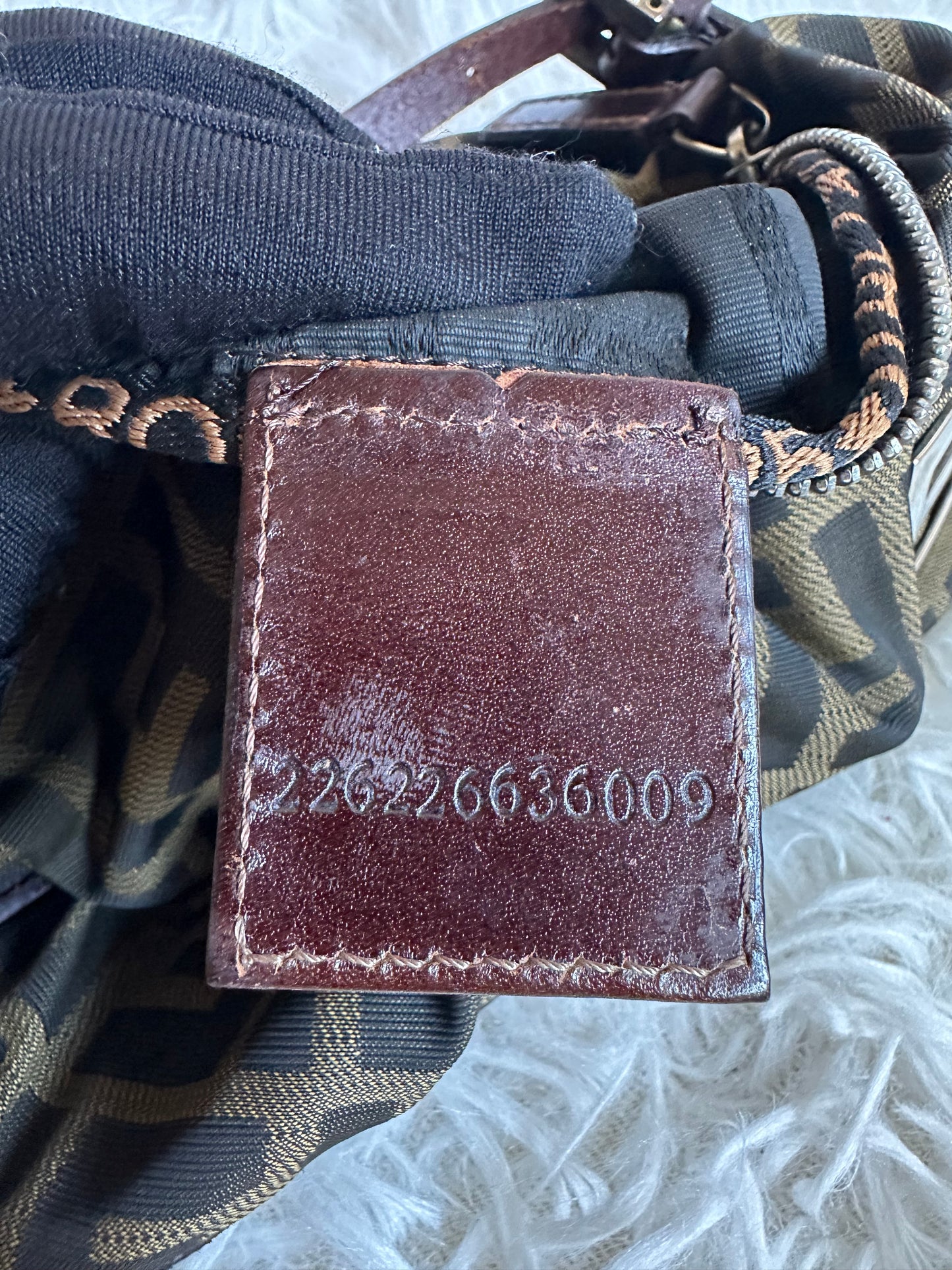 Fendi Zucca Vintage Baguette Shoulder Bag