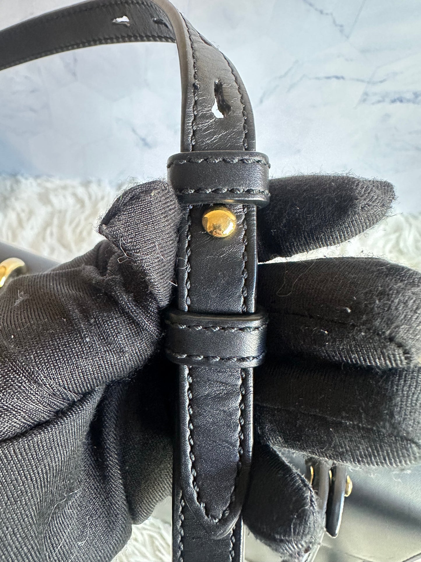 Gucci Sylvie Top Handle Black Leather