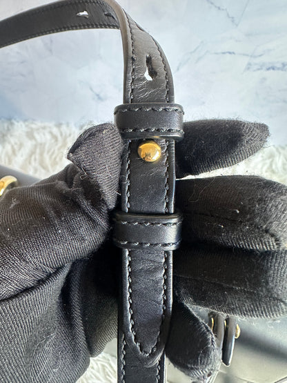 Gucci Sylvie Top Handle Black Leather