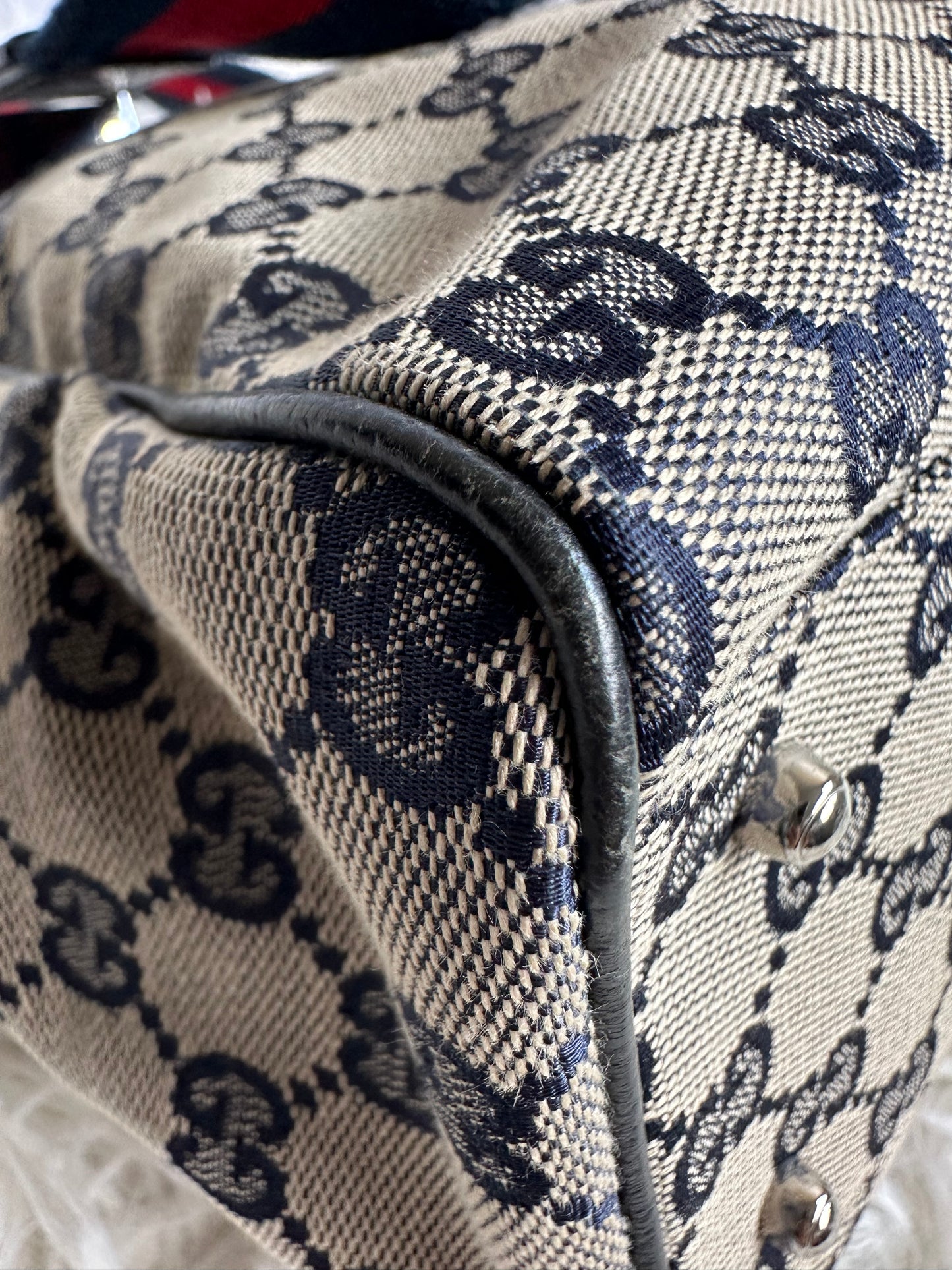 Gucci Vintage GG Canvas Web Tote