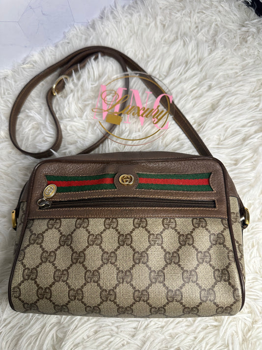 Gucci Vintage Canvas Crossbody Bag