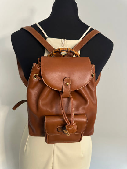 Gucci Vintage Bamboo Leather Drawstring Mini Backpack
