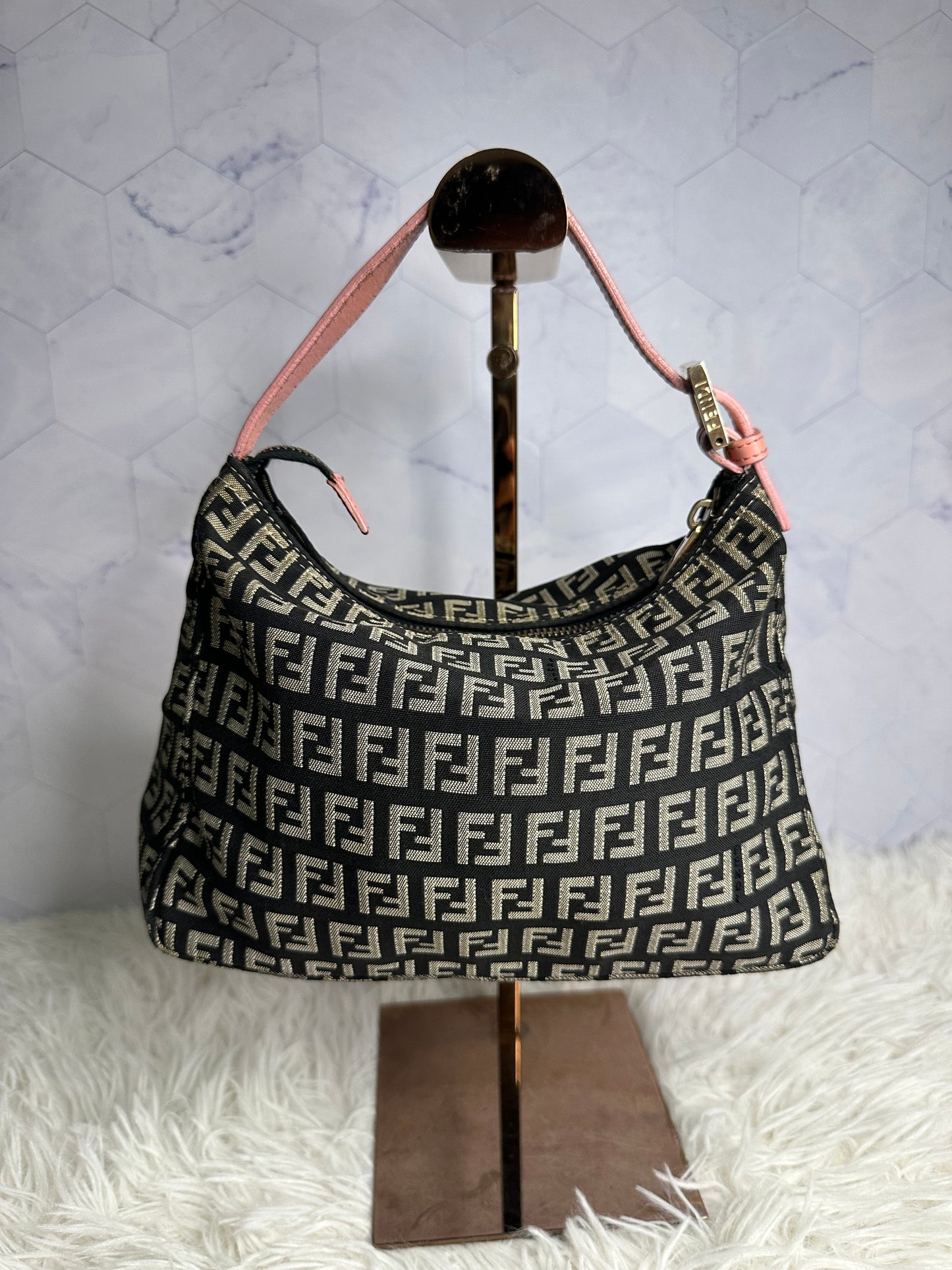 Fendi Vintage Zucca Shoulder Bag