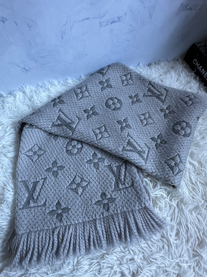 Louis Vuitton Logomania Wool Scarf - Light Grey