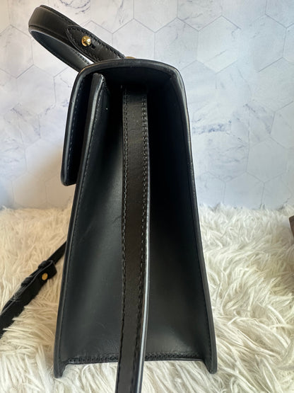 Gucci Sylvie Top Handle Black Leather