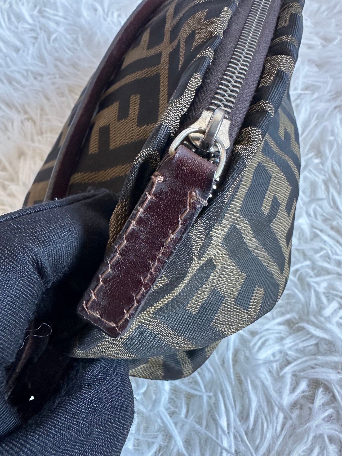 Fendi Zucca Vintage Baguette Shoulder Bag