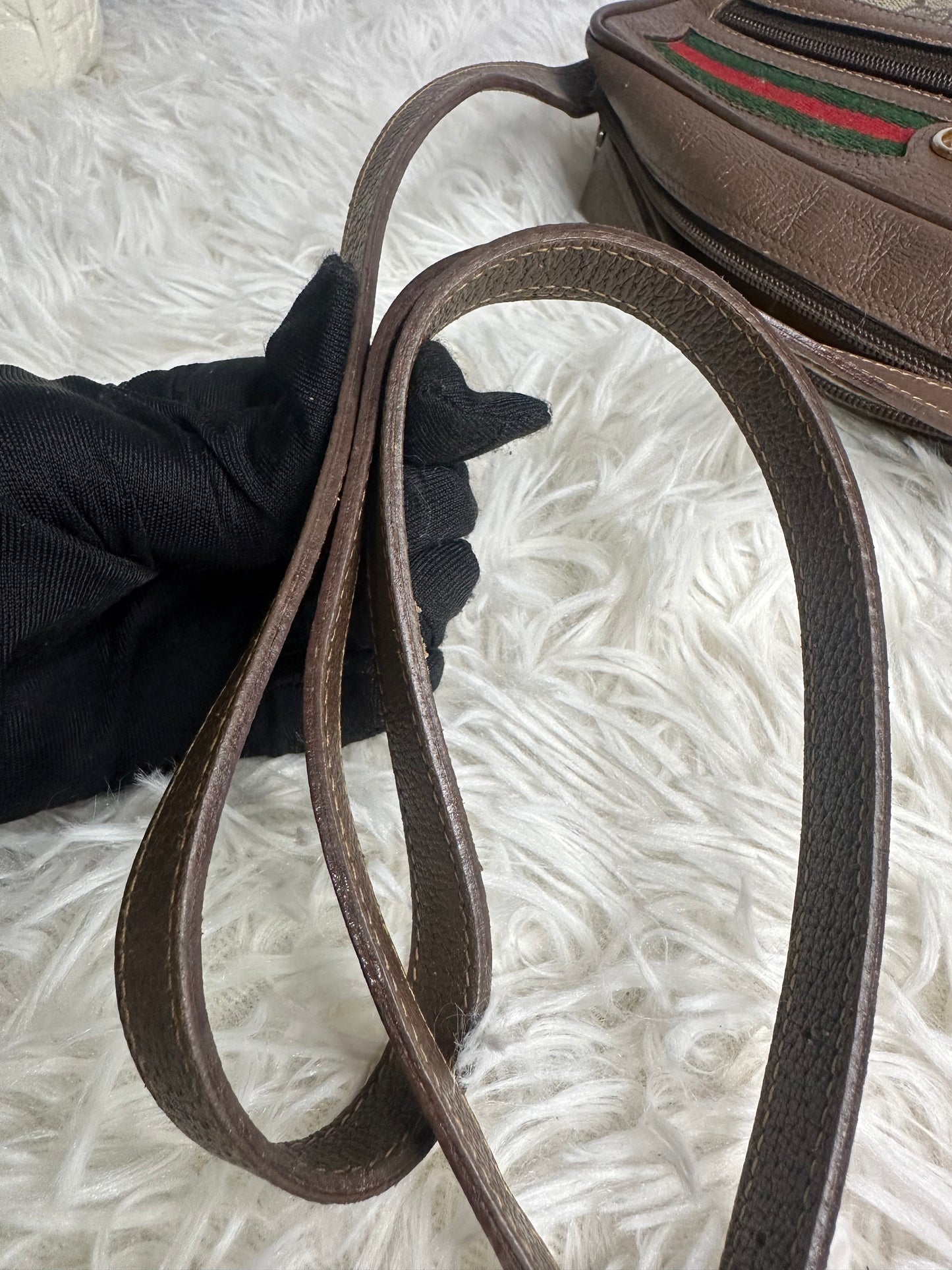 Gucci Vintage Canvas Crossbody Bag