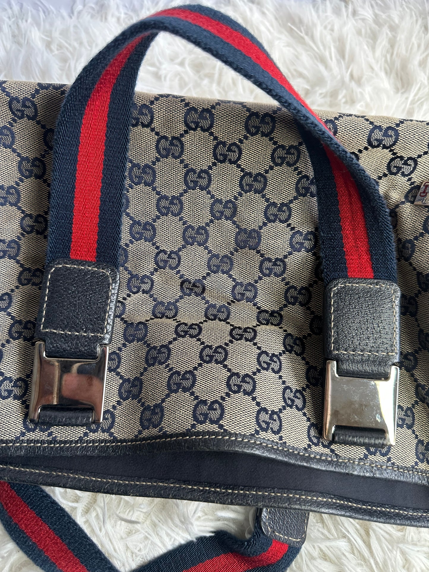 Gucci Vintage GG Canvas Web Tote