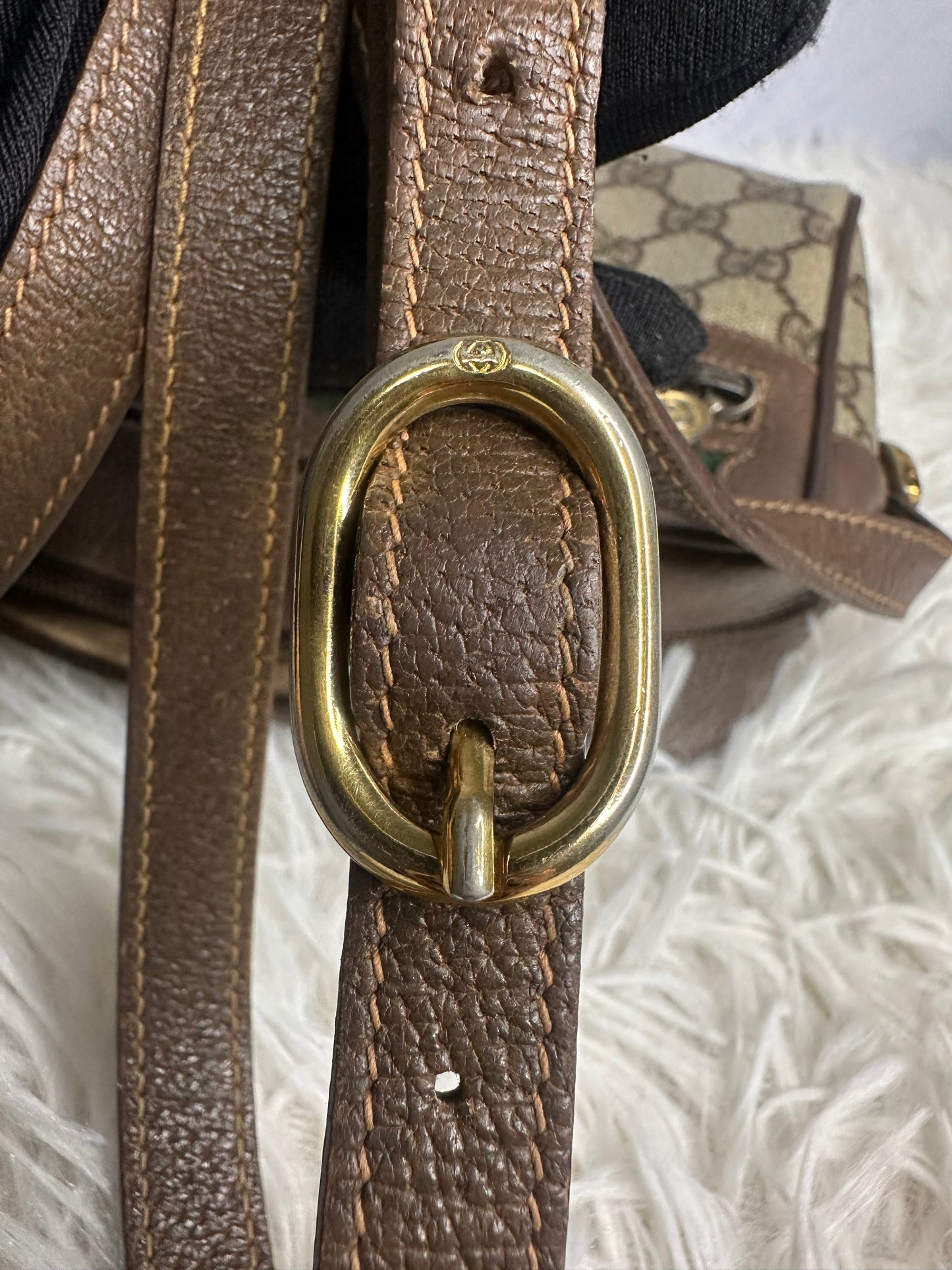 Gucci Vintage Canvas Crossbody Bag