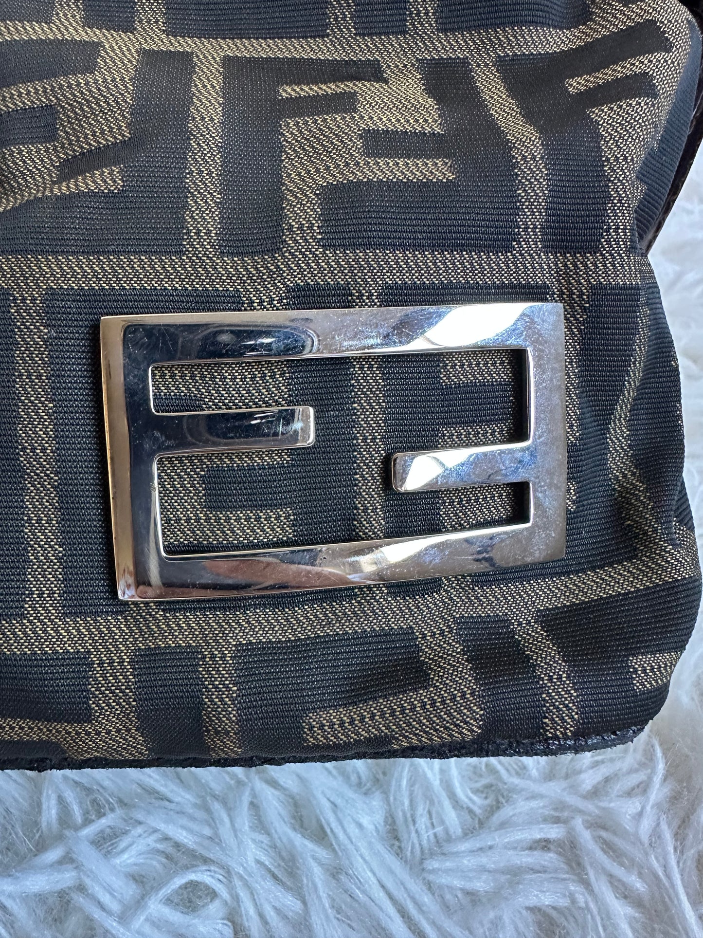Fendi Zucca Vintage Baguette Shoulder Bag