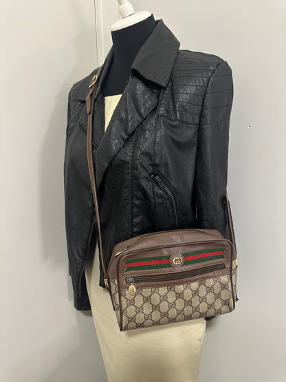 Gucci Vintage Canvas Crossbody Bag