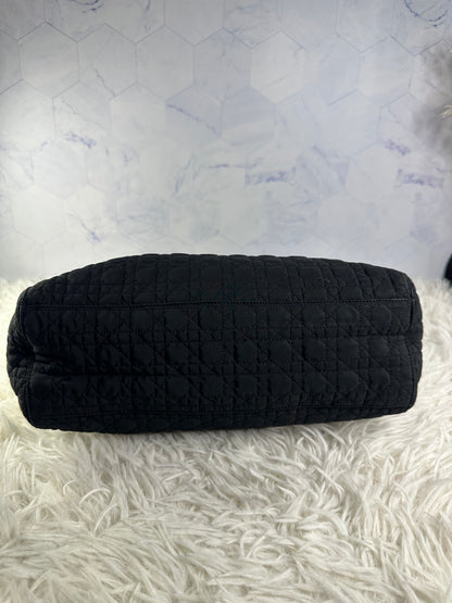 Lady Dior Cannage Quilted Canvas Bag Medium