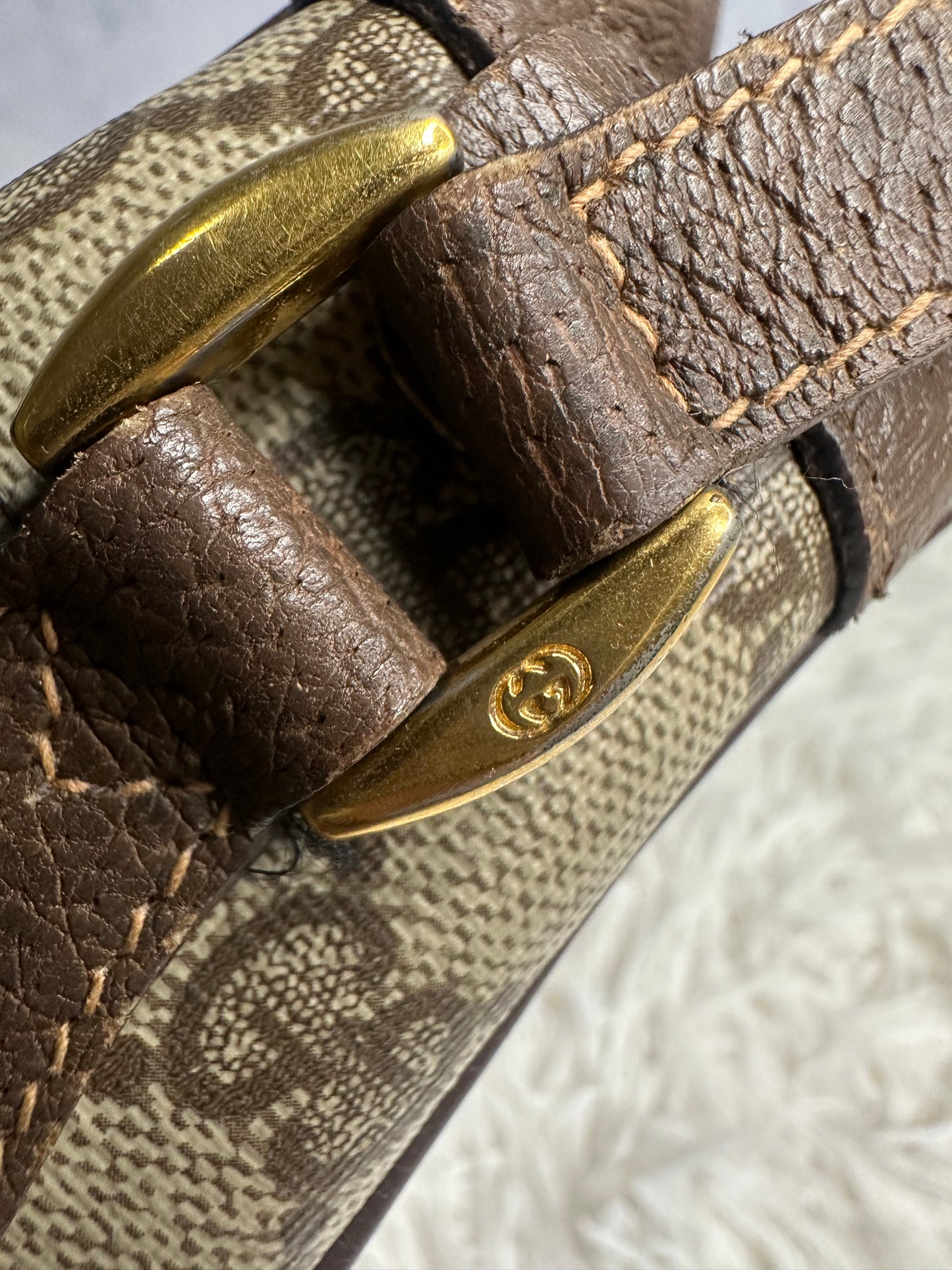 Gucci Vintage Canvas Crossbody Bag
