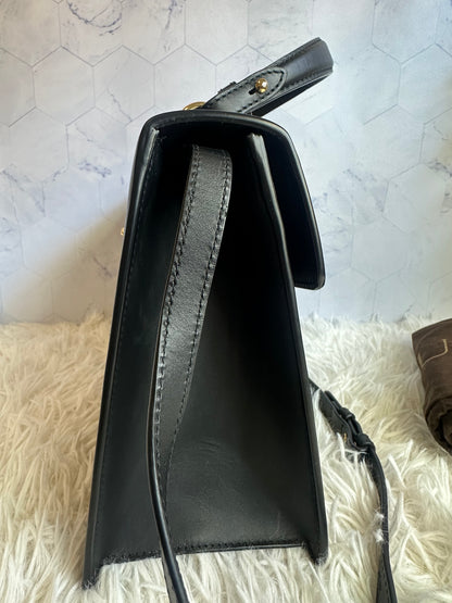 Gucci Sylvie Top Handle Black Leather