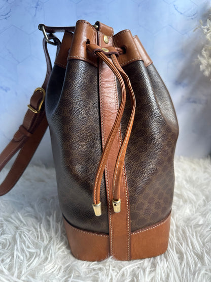 Celine Vintage Macadam Bucket Bag with pouch