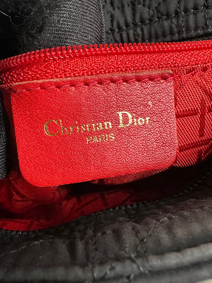 Lady Dior Cannage Quilted Canvas Bag Medium