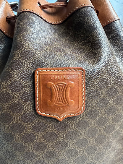 Celine Vintage Macadam Bucket Bag with pouch
