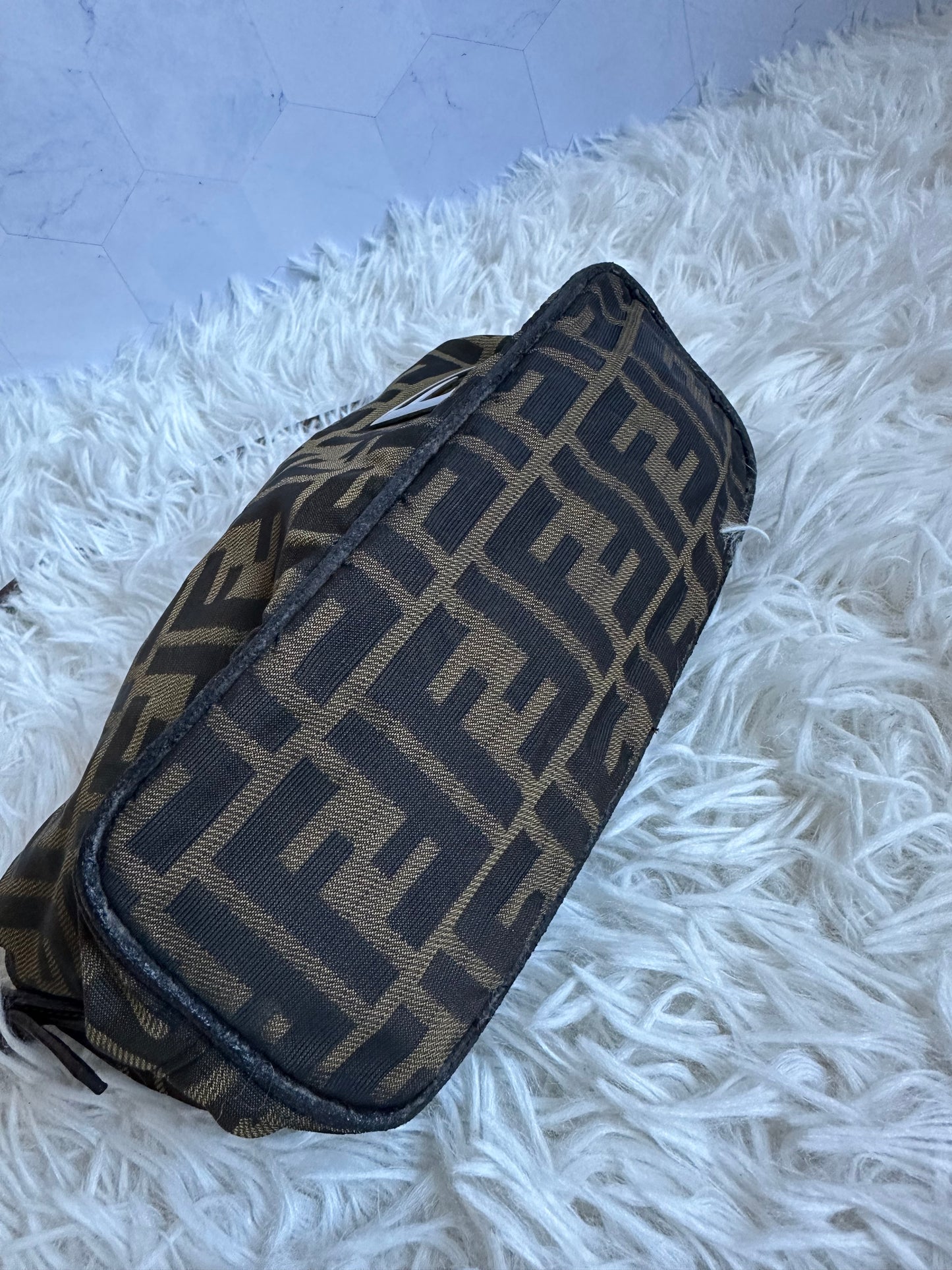 Fendi Zucca Vintage Baguette Shoulder Bag
