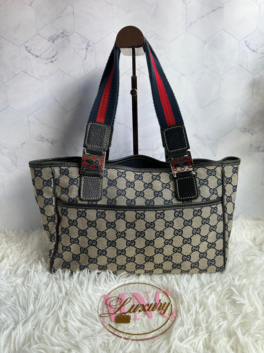 Gucci Vintage GG Canvas Web Tote