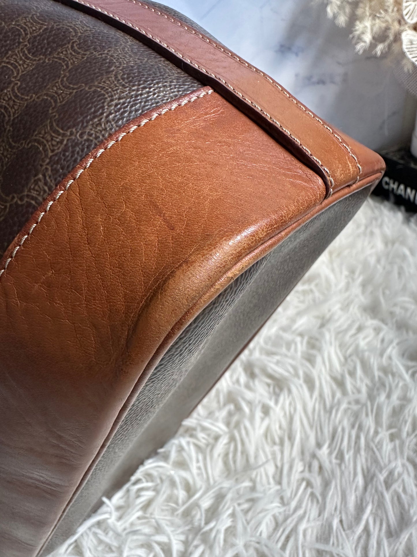 Celine Vintage Macadam Bucket Bag with pouch