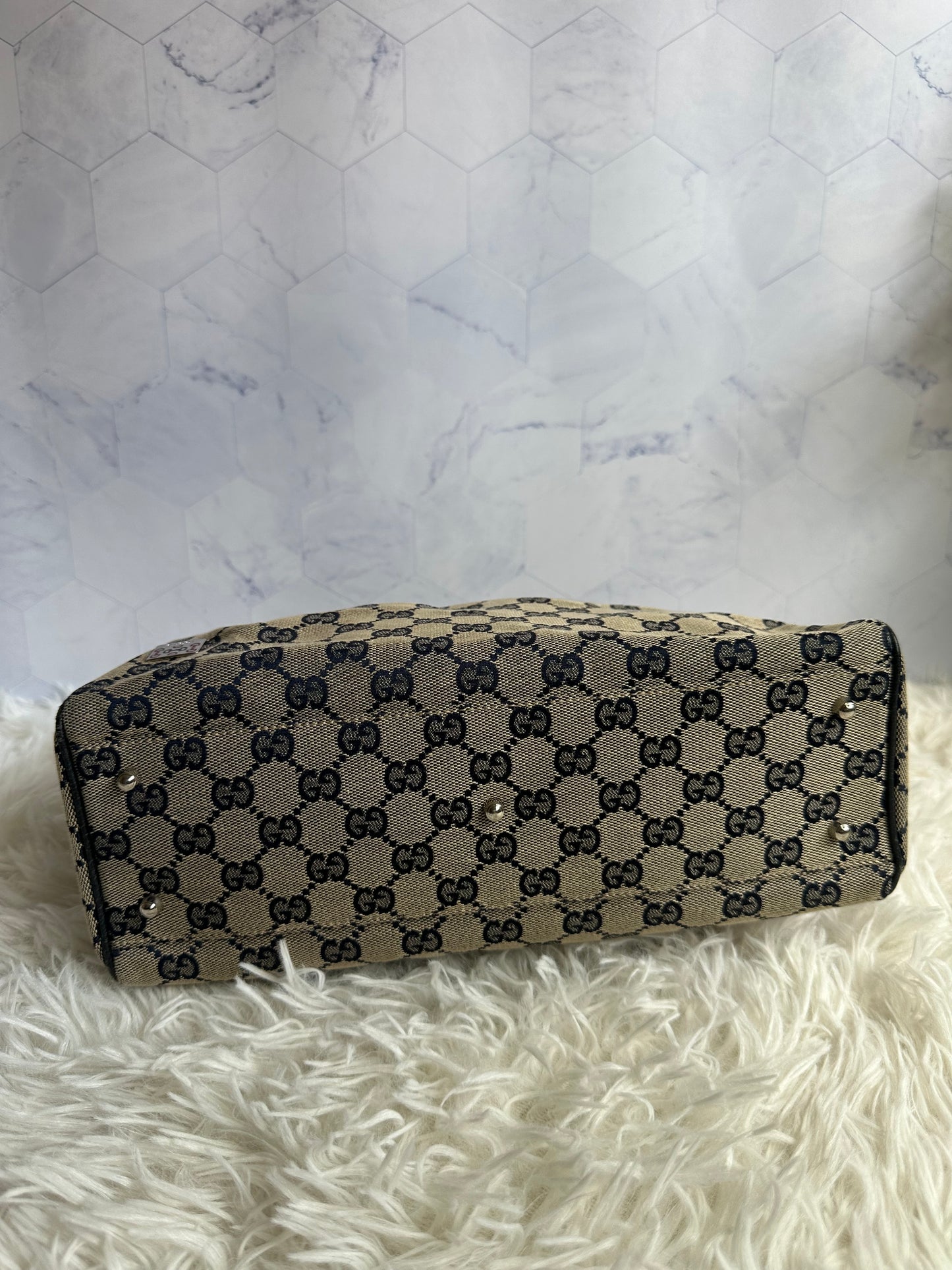 Gucci Vintage GG Canvas Web Tote