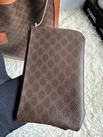 Celine Vintage Macadam Bucket Bag with pouch