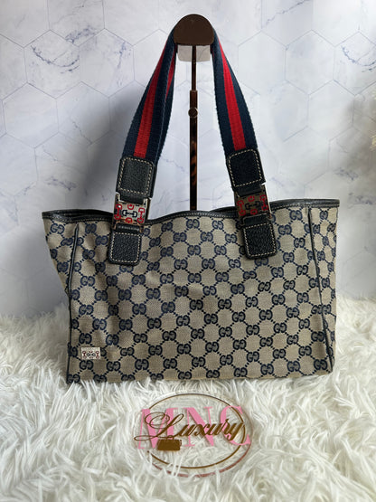 Gucci Vintage GG Canvas Web Tote