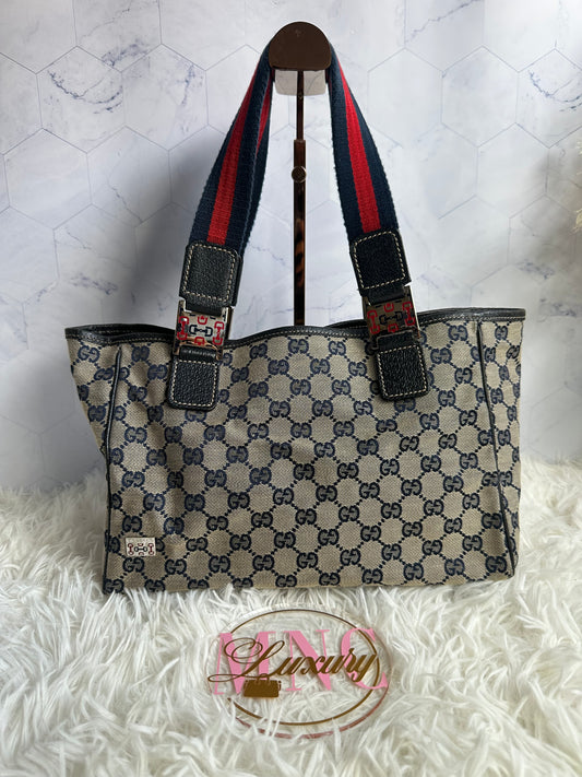 Gucci Vintage GG Canvas Web Tote