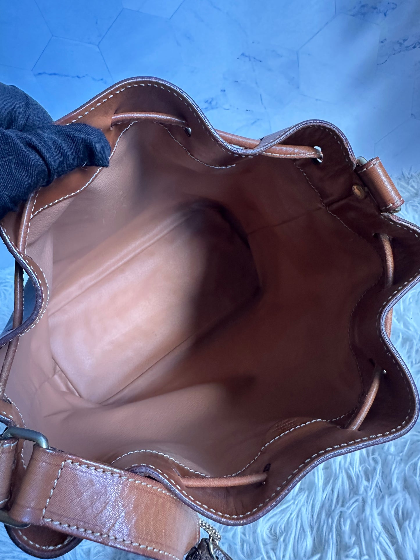 Celine Vintage Macadam Bucket Bag with pouch