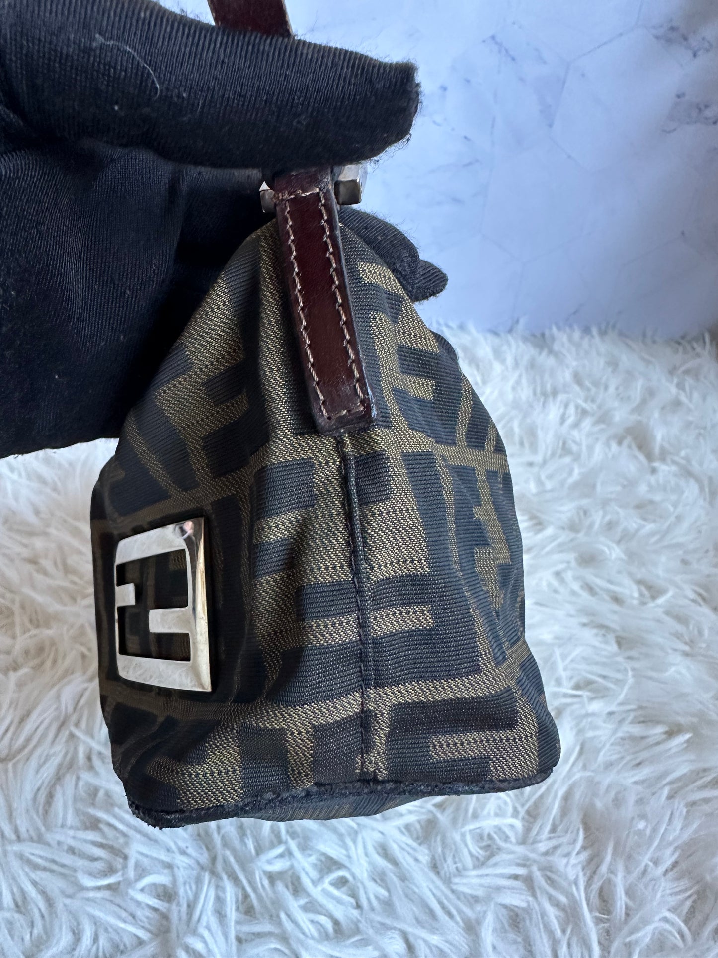 Fendi Zucca Vintage Baguette Shoulder Bag