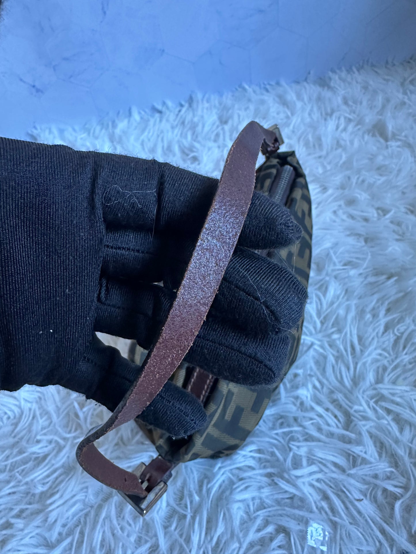 Fendi Zucca Vintage Baguette Shoulder Bag