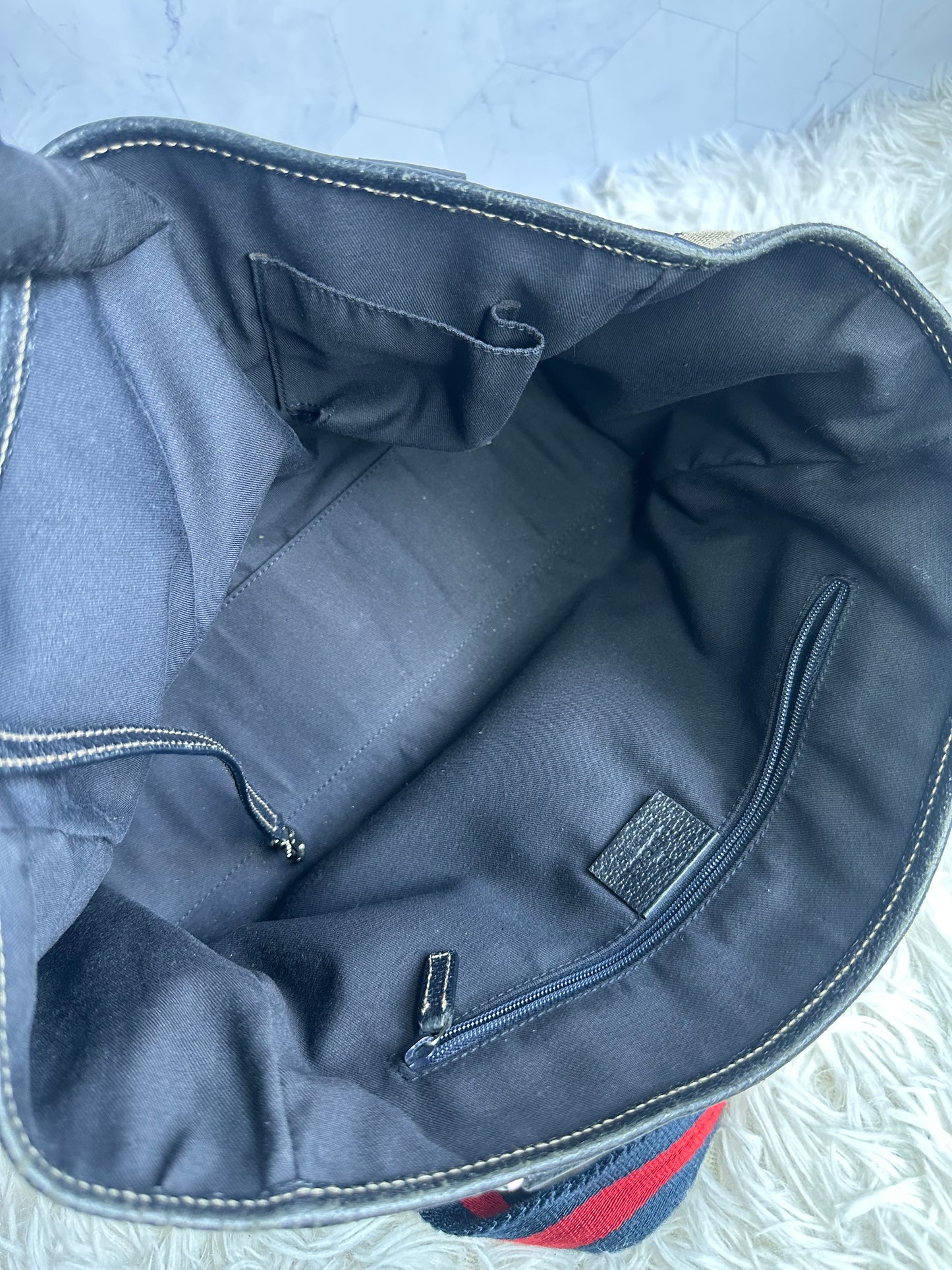 Gucci Vintage GG Canvas Web Tote