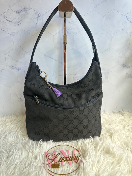 Gucci Vintage Canvas Shoulder Bag