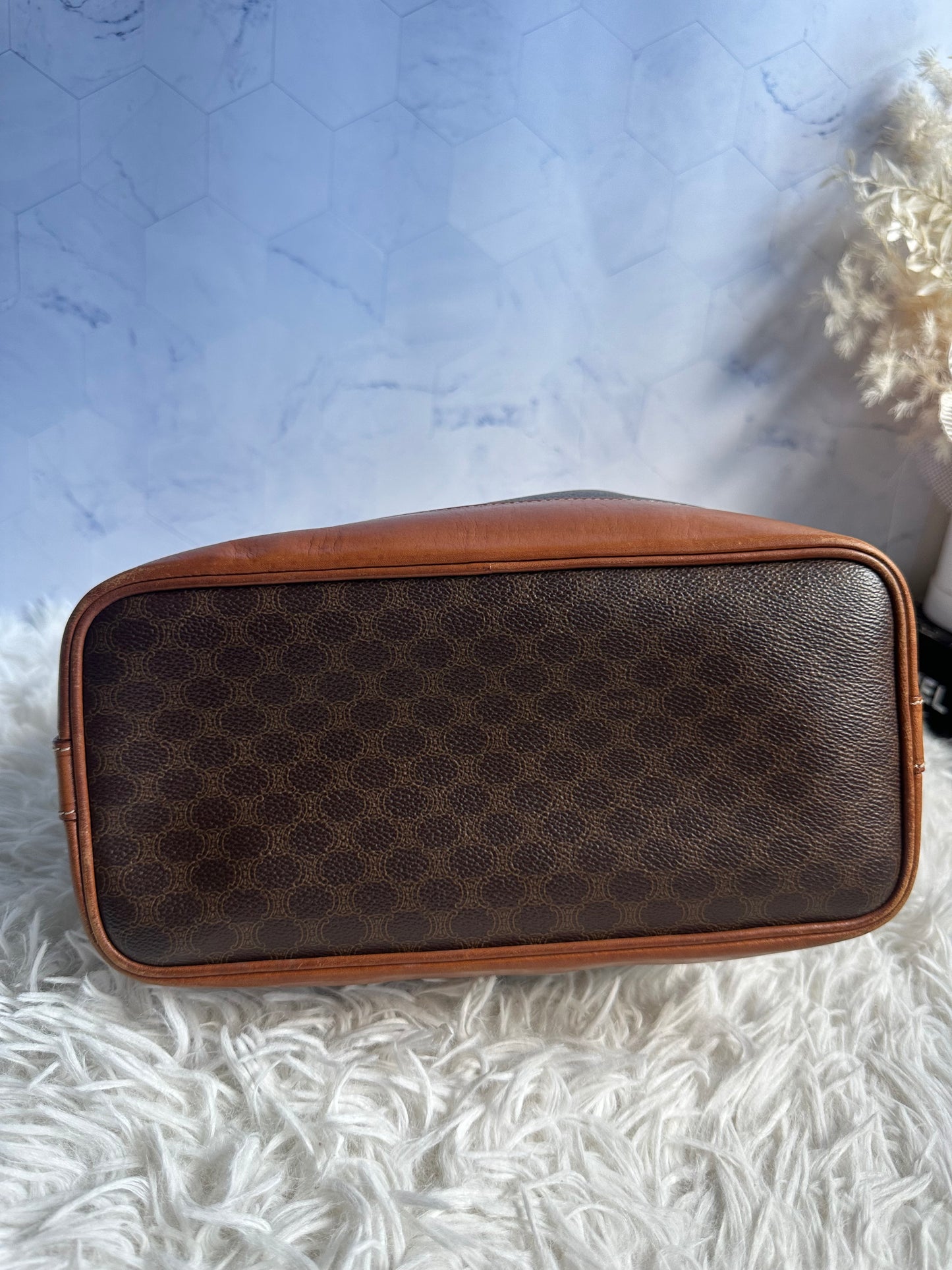 Celine Vintage Macadam Bucket Bag with pouch