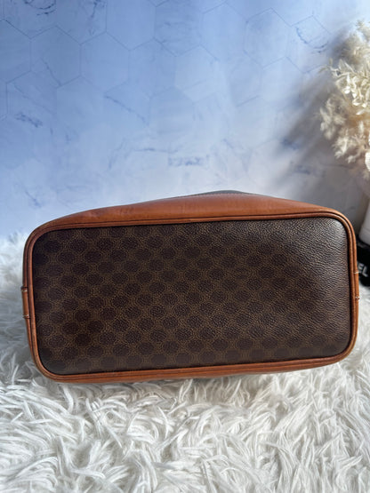 Celine Vintage Macadam Bucket Bag with pouch