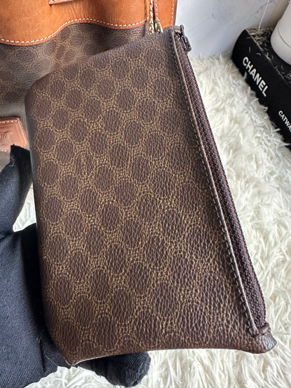 Celine Vintage Macadam Bucket Bag with pouch