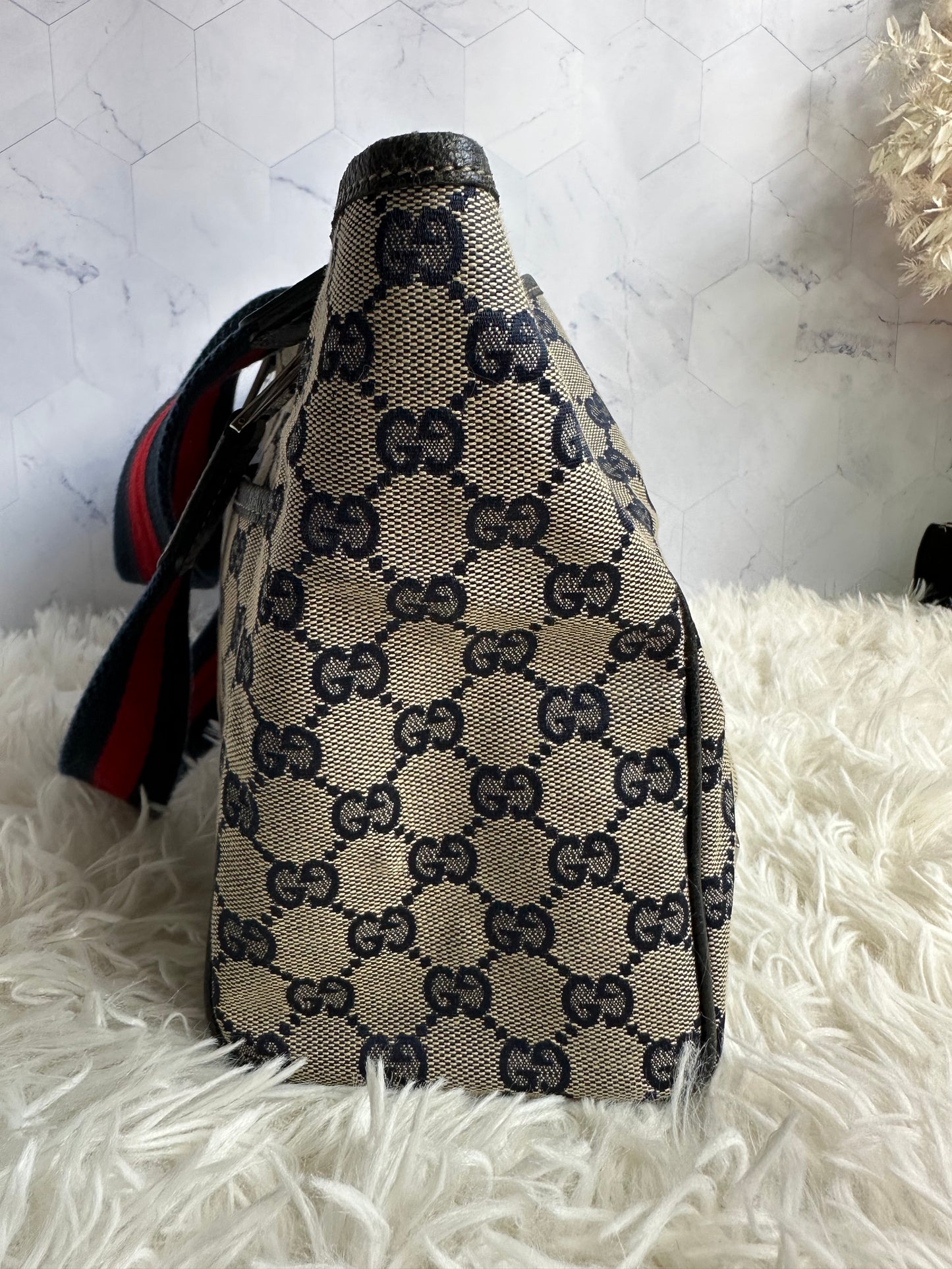 Gucci Vintage GG Canvas Web Tote
