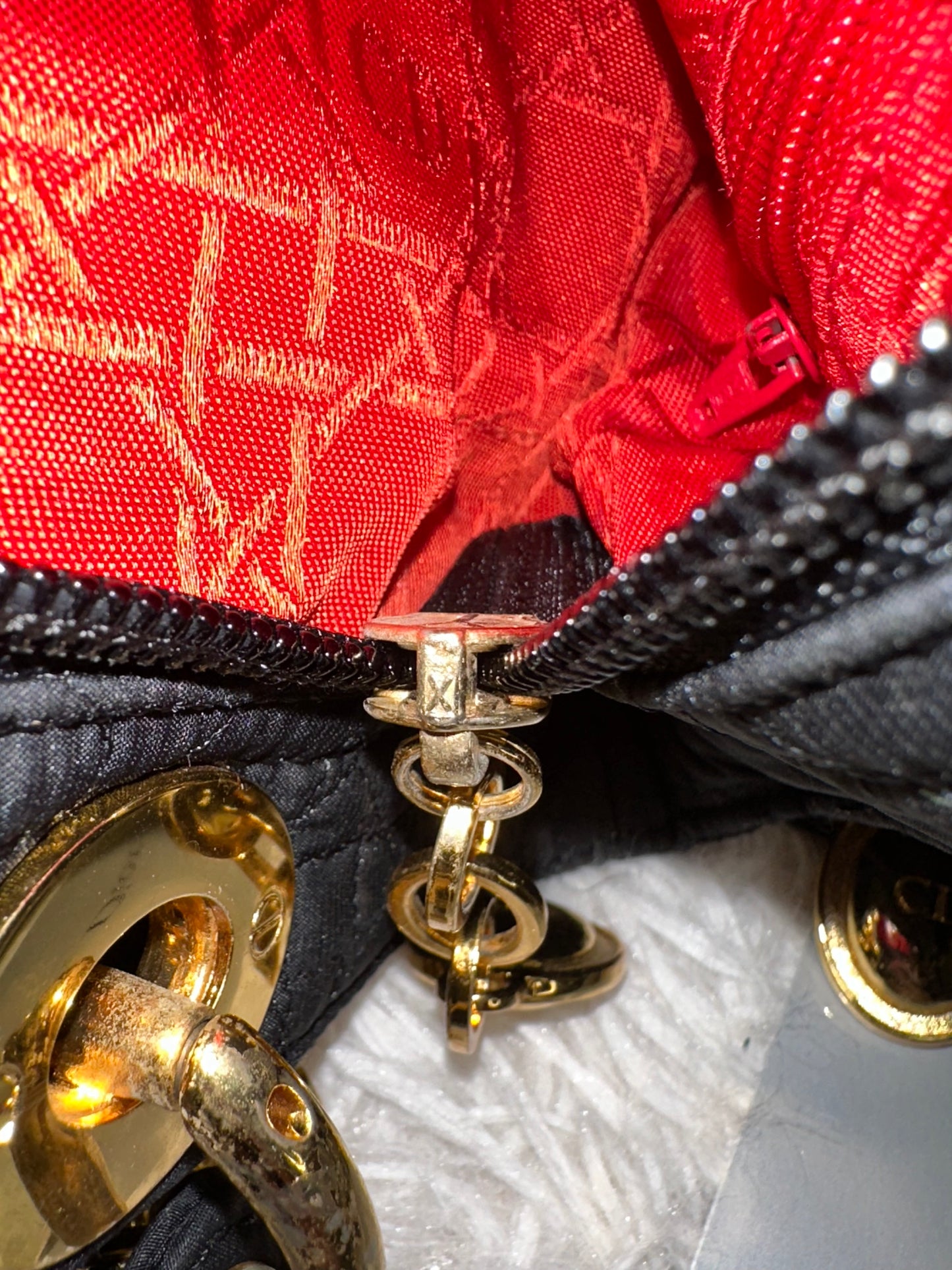 Lady Dior Cannage Quilted Canvas Bag Medium
