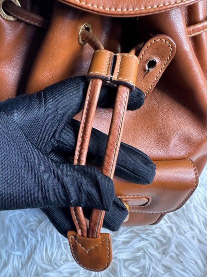 Gucci Vintage Bamboo Leather Drawstring Mini Backpack