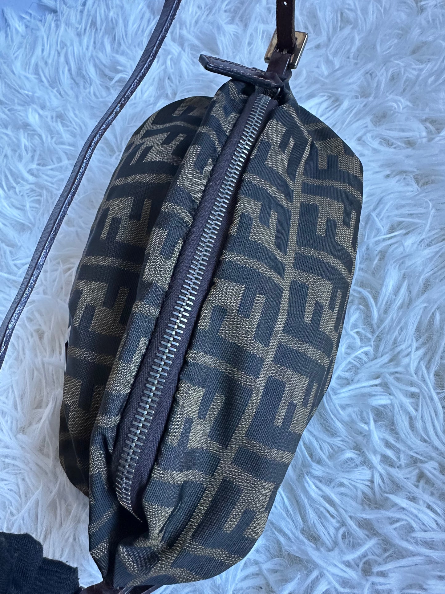 Fendi Zucca Vintage Baguette Shoulder Bag