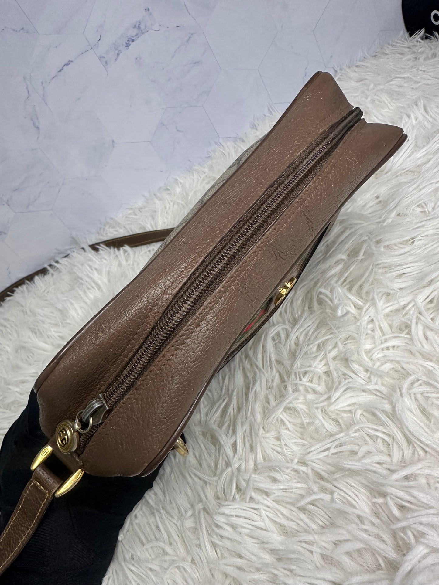 Gucci Vintage Canvas Crossbody Bag