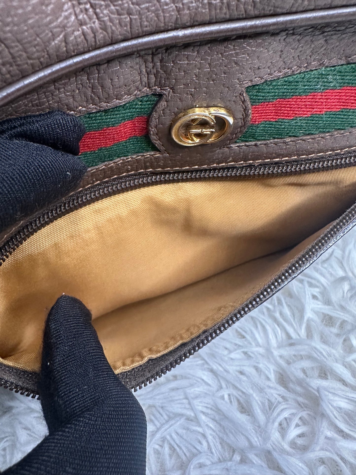 Gucci Vintage Canvas Crossbody Bag