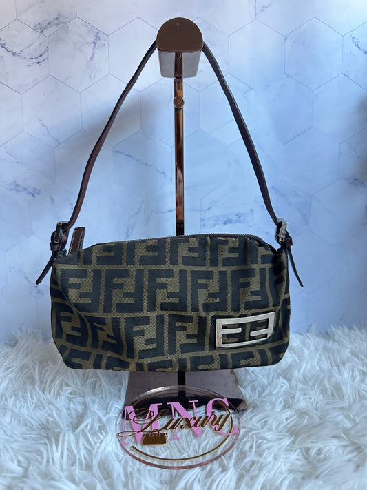 Fendi Zucca Vintage Baguette Shoulder Bag